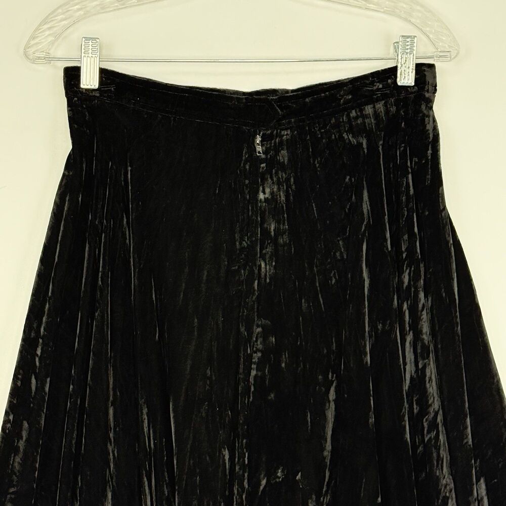 Vintage Saint Laurent Rive Gauche Crushed Velvet Midi Skirt 44 L Made in France - Picture 15 of 16